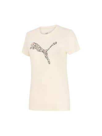 تیشرت زنانه گرافیکی طرح ببر با رنگ شیری پوما Puma بوفه