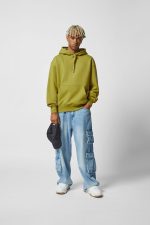 هودی مشکی مردانه کلاه دار برشکا Bershka بوفه