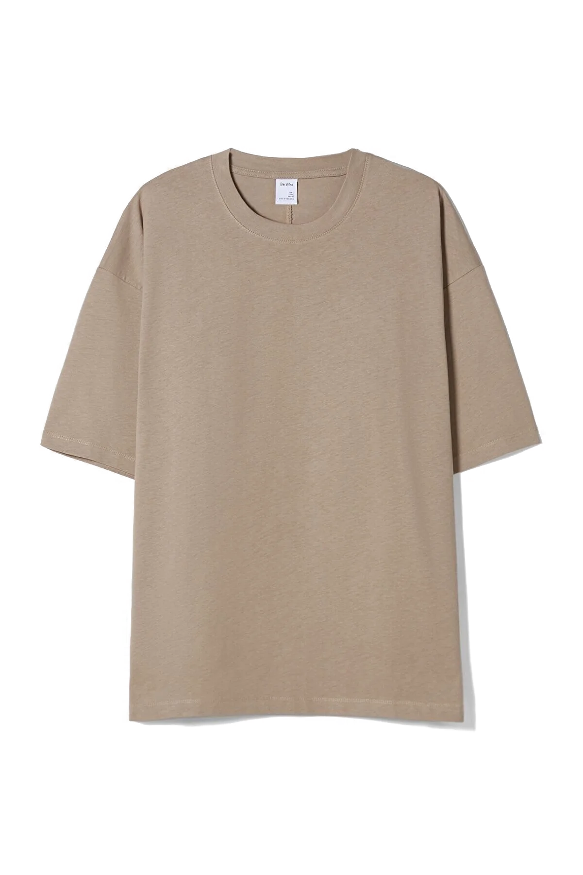 1 Oversize T-shirt beige تی شرت اور سایز بژ اورجینال برشکا Bershka بوفه