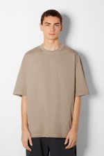 تی شرت اور سایز بژ اورجینال برشکا Bershka بوفه