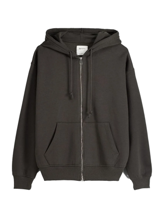 سویشرت زیپ دار زنانه خاکستری اورجینال برشکا Bershka بوفه