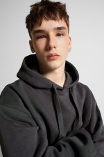 هودی مردانه سبز اورجینال برند برشکا Bershka بوفه