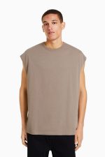 خرید تیشرت بدون آستین اورجینال برشکا Bershka بوفه