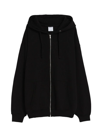 سویشرت کلاهدار مشکی مردانه اورجینال برشکا Bershka بوفه