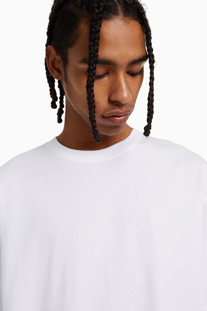 تی شرت طرح دار آستین کوتاه اورجینال برشکا Bershka بوفه