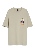 تیشرت باکسی طرح ناروتو اورجینال برشکا Bershka بوفه