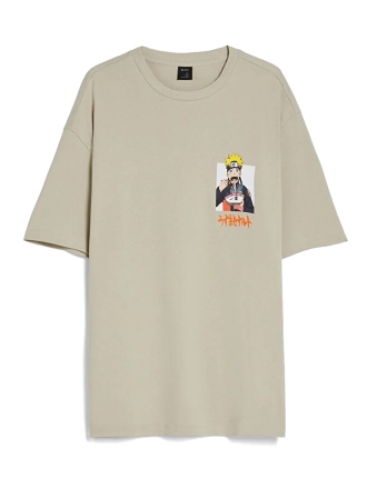 تیشرت باکسی طرح ناروتو اورجینال برشکا Bershka بوفه