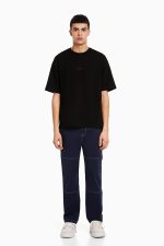 تی شرت طرح دار آستین کوتاه اورجینال برشکا Bershka بوفه