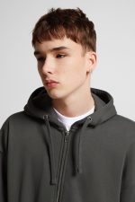 سویشرت کلاهدار مشکی مردانه اورجینال برشکا Bershka بوفه