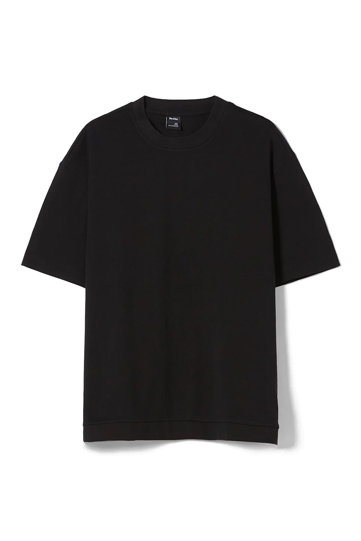 7 Oversize T-shirt 02293443 black خرید تی شرت مشکی اورجینال برشکا Bershka بوفه