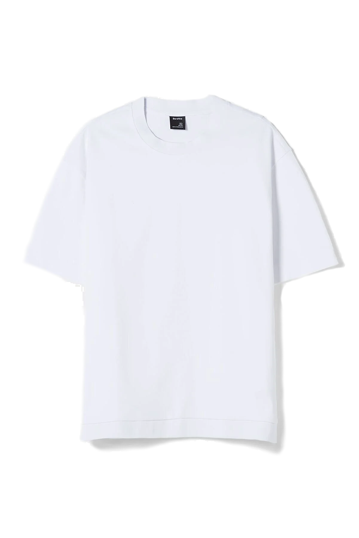7 Oversize T-shirt 02293443 white خرید تی شرت مشکی اورجینال برشکا Bershka بوفه