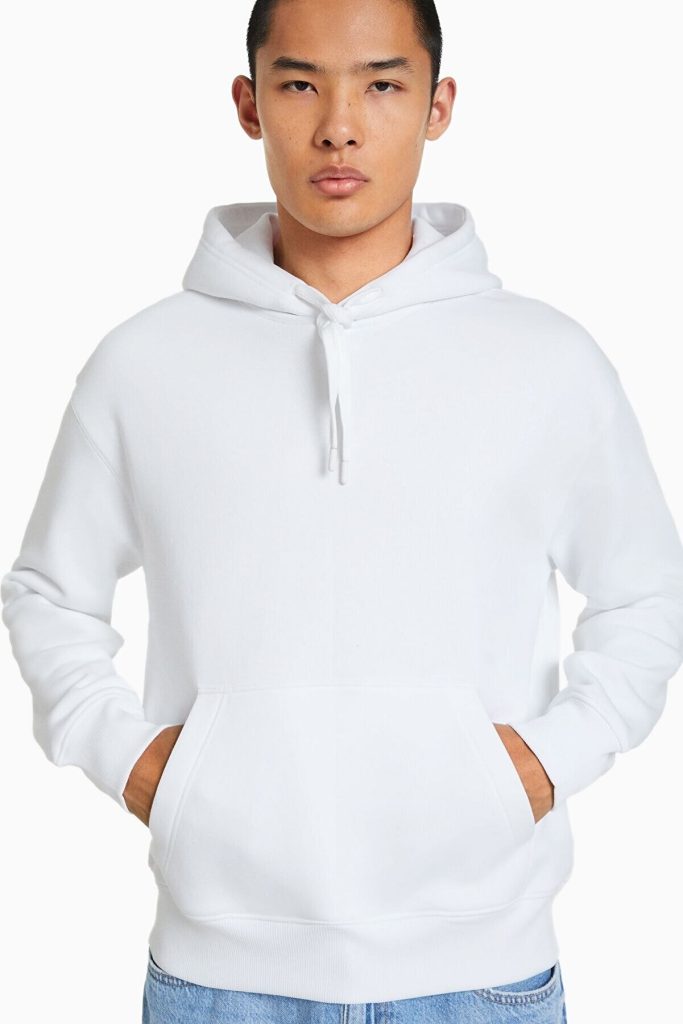 هودی مشکی مردانه کلاه دار برشکا Bershka بوفه