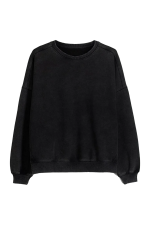 سویشرت بدون زیپ اورسایز مشکی زنانه برشکا Bershka بوفه