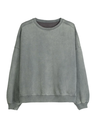 سویشرت بدون زیپ اورسایز خاکستری زنانه برشکا Bershka بوفه