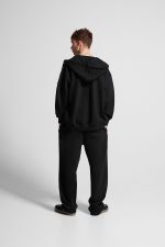 سویشرت کلاهدار مشکی مردانه اورجینال برشکا Bershka بوفه