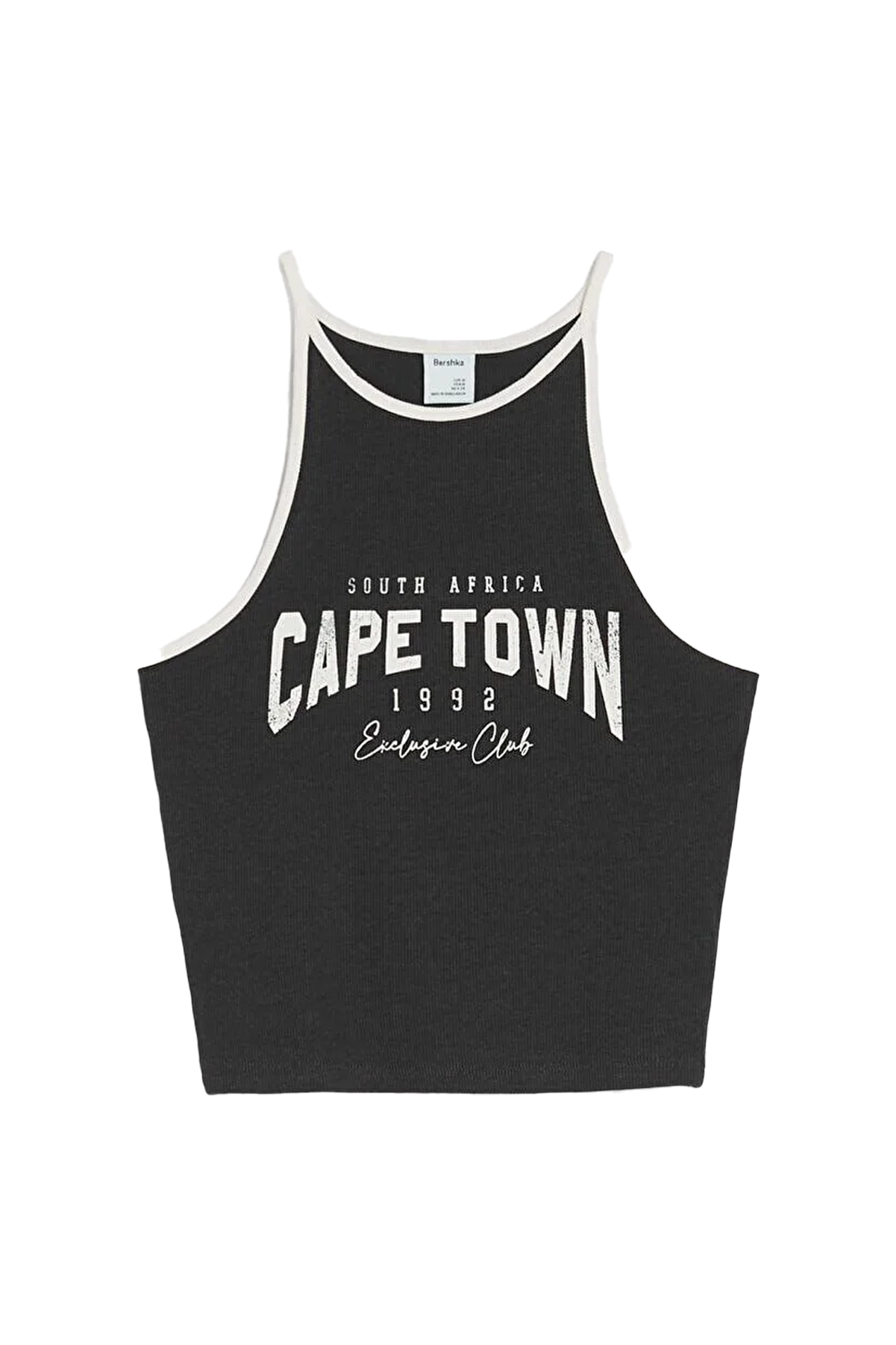 9 t-shirt black 08894443 تاپ ورزشی بند دار زنانه مشکی برشکا Bershka بوفه