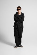 سویشرت کلاهدار مشکی مردانه اورجینال برشکا Bershka بوفه