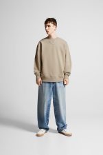 دورس یقه گرد بژ مردانه برند برشکا Bershka بوفه