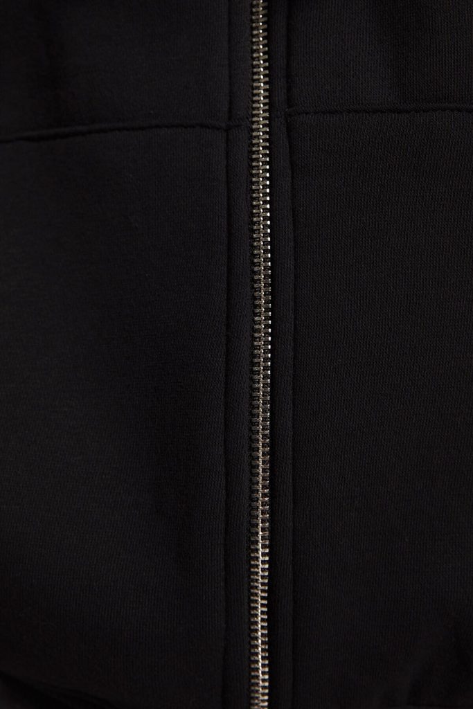 سویشرت زیپ دار زنانه مشکی اورجینال برشکا Bershka بوفه