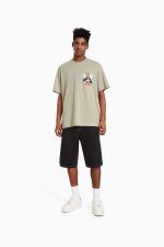 تیشرت باکسی طرح ناروتو اورجینال برشکا Bershka بوفه