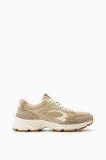 کفش کتانی مش کنتراست زنانه بژ برند برشکا Bershka بوفه